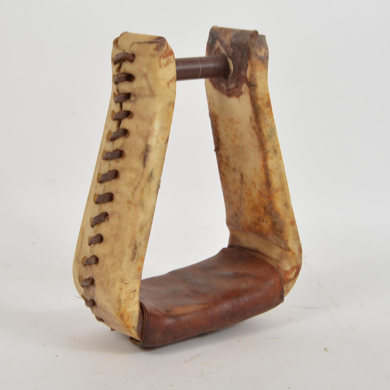 Vintage Rawhide and Leather Bell Stirrup