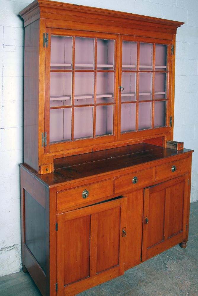 Antique Cherry Step Back Cupboard