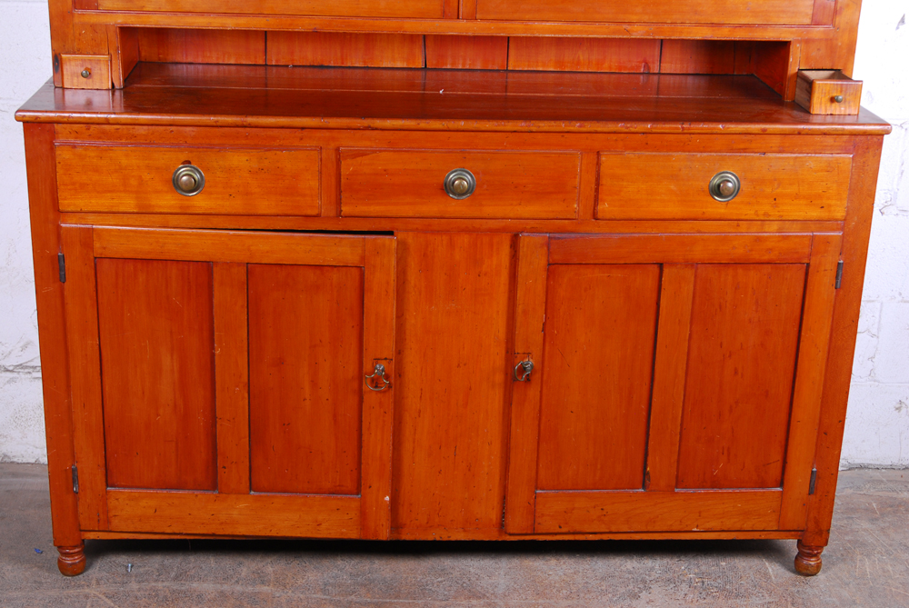 Antique Cherry Step Back Cupboard