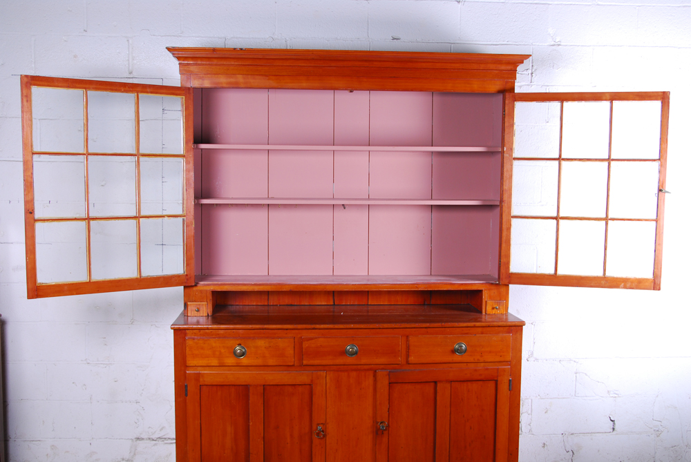 Antique Cherry Step Back Cupboard