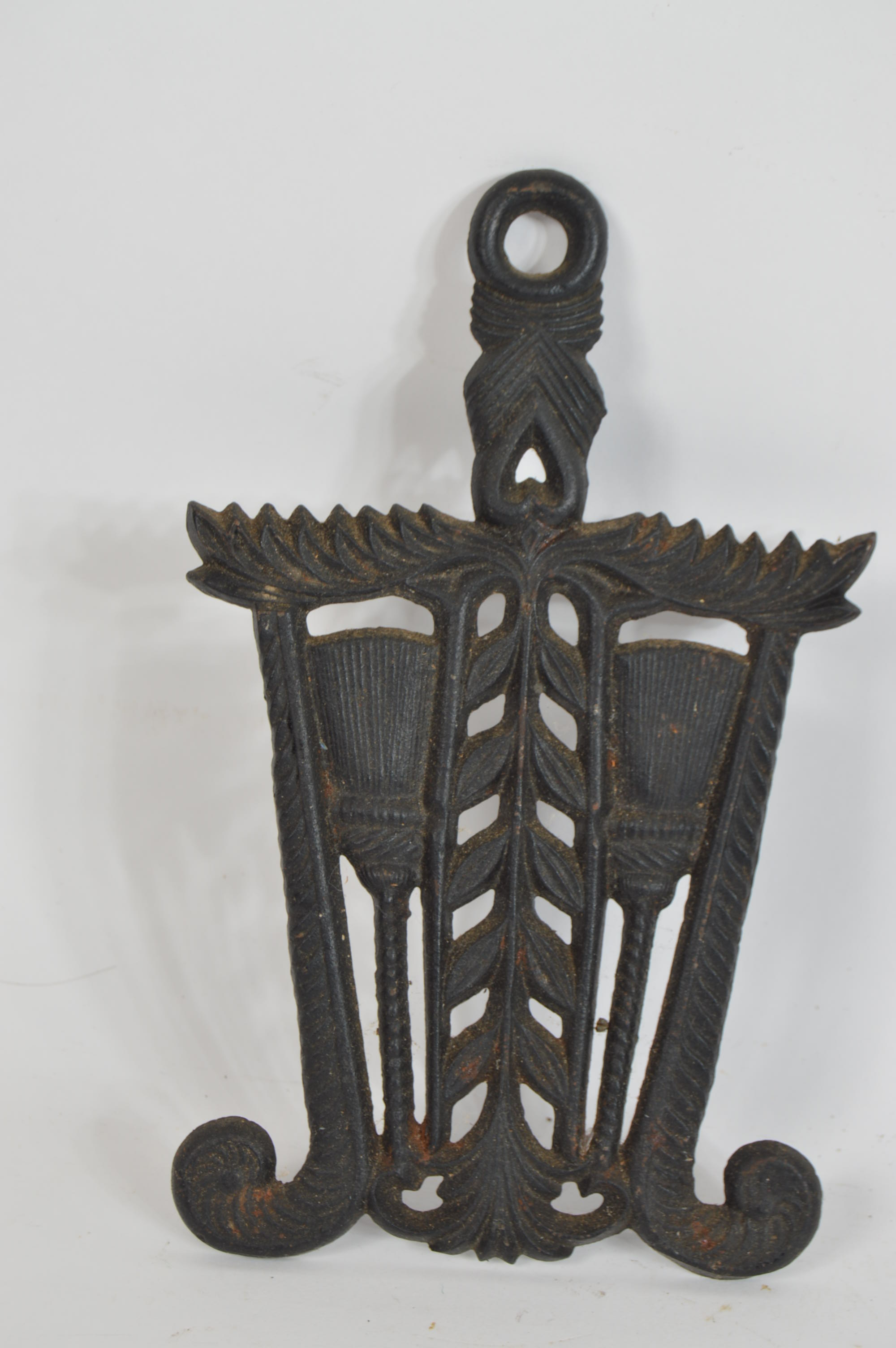 Pair of Vintage Ornate Cast Iron Trivets