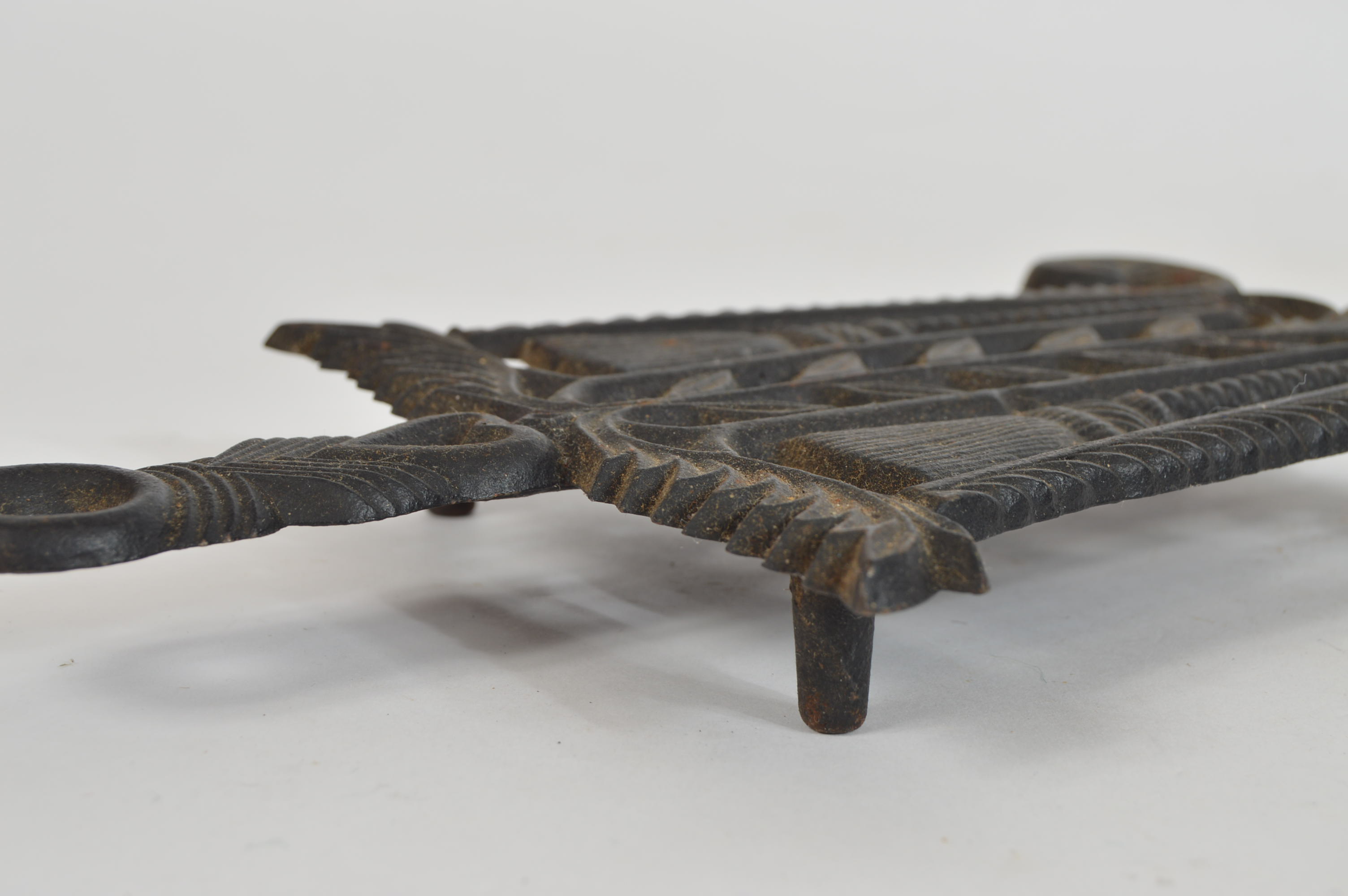 Pair of Vintage Ornate Cast Iron Trivets