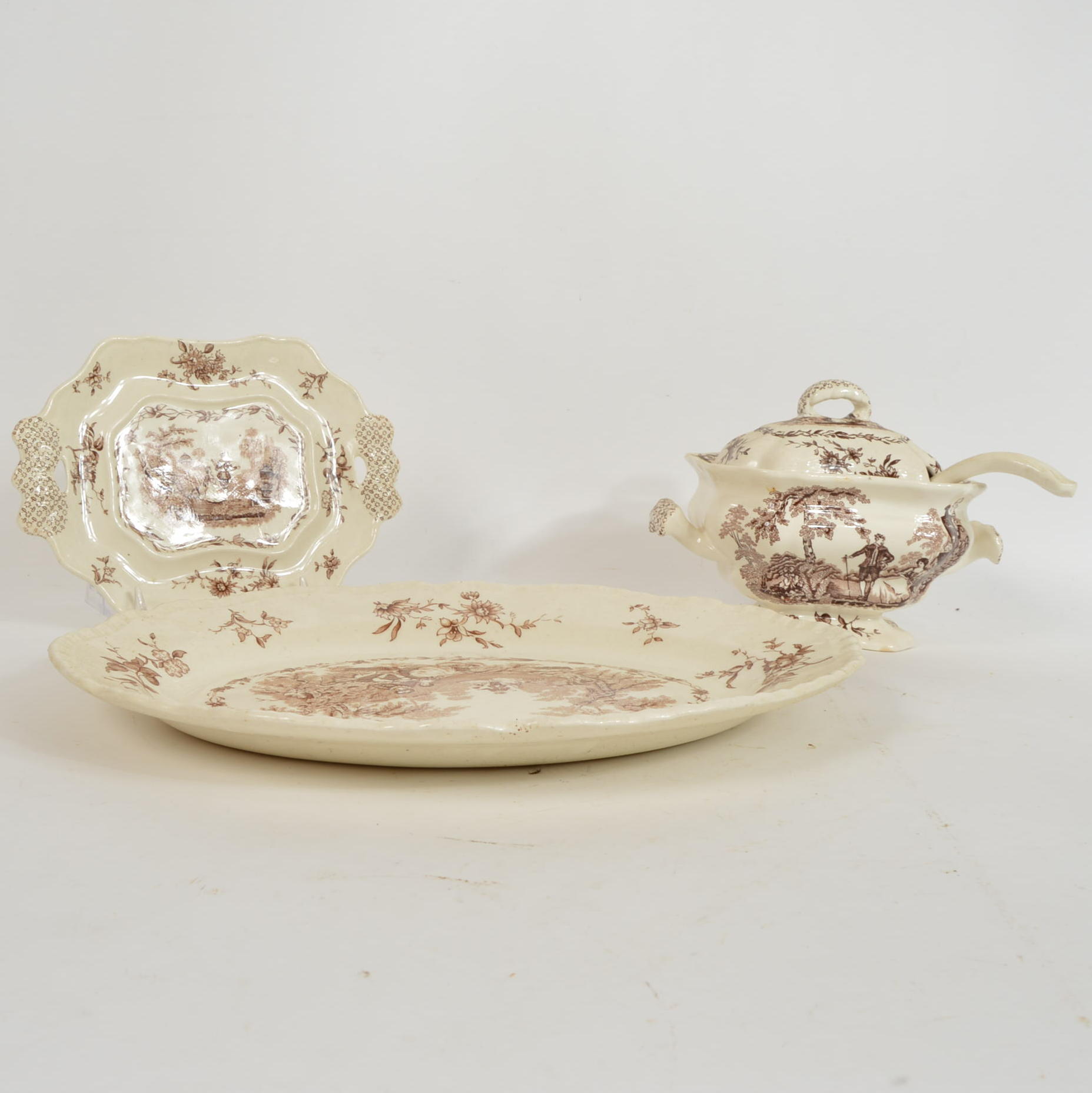 Mason's Ironstone "Watteau" Pattern Serving Pieces