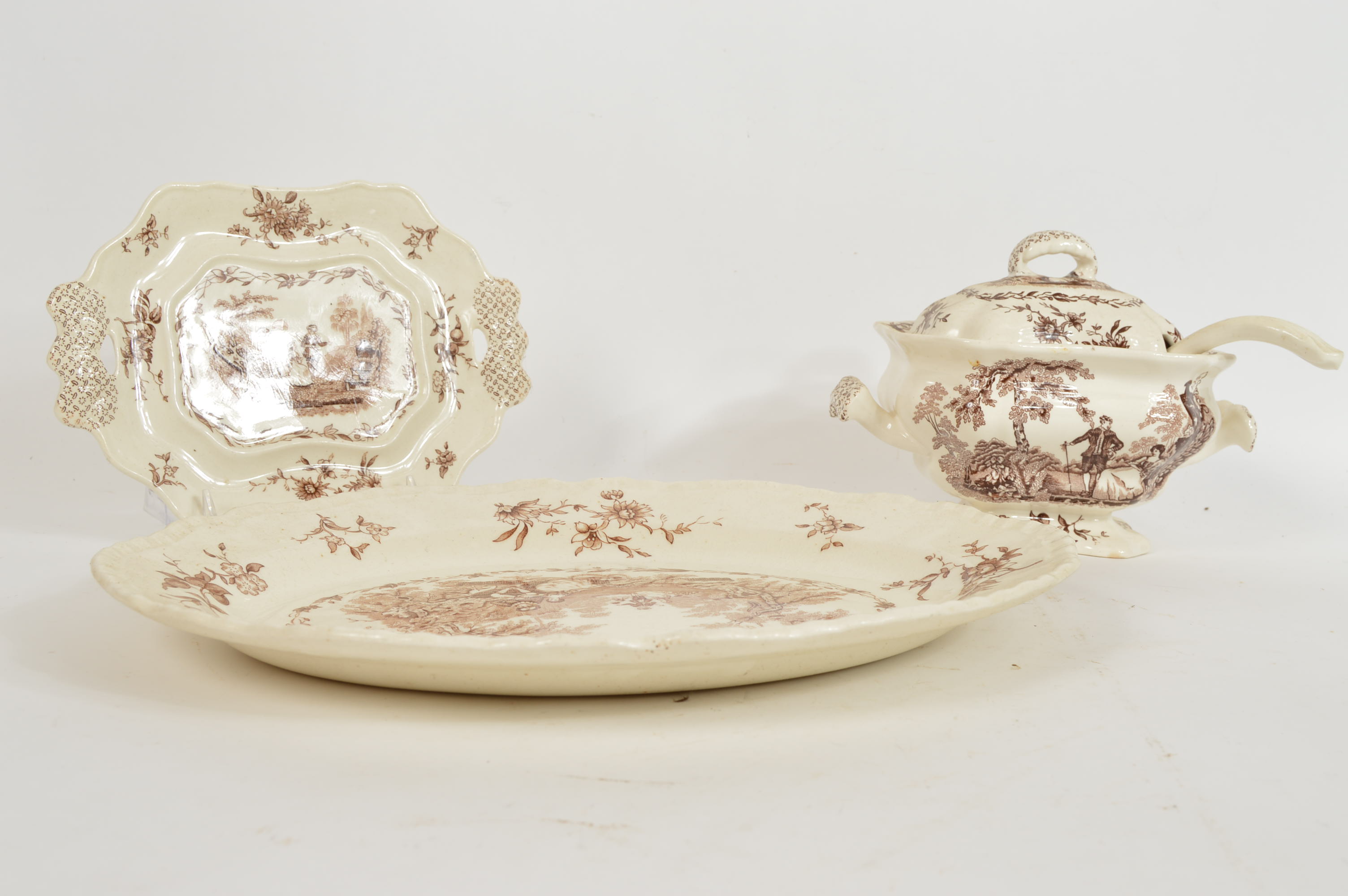Mason's Ironstone "Watteau" Pattern Serving Pieces