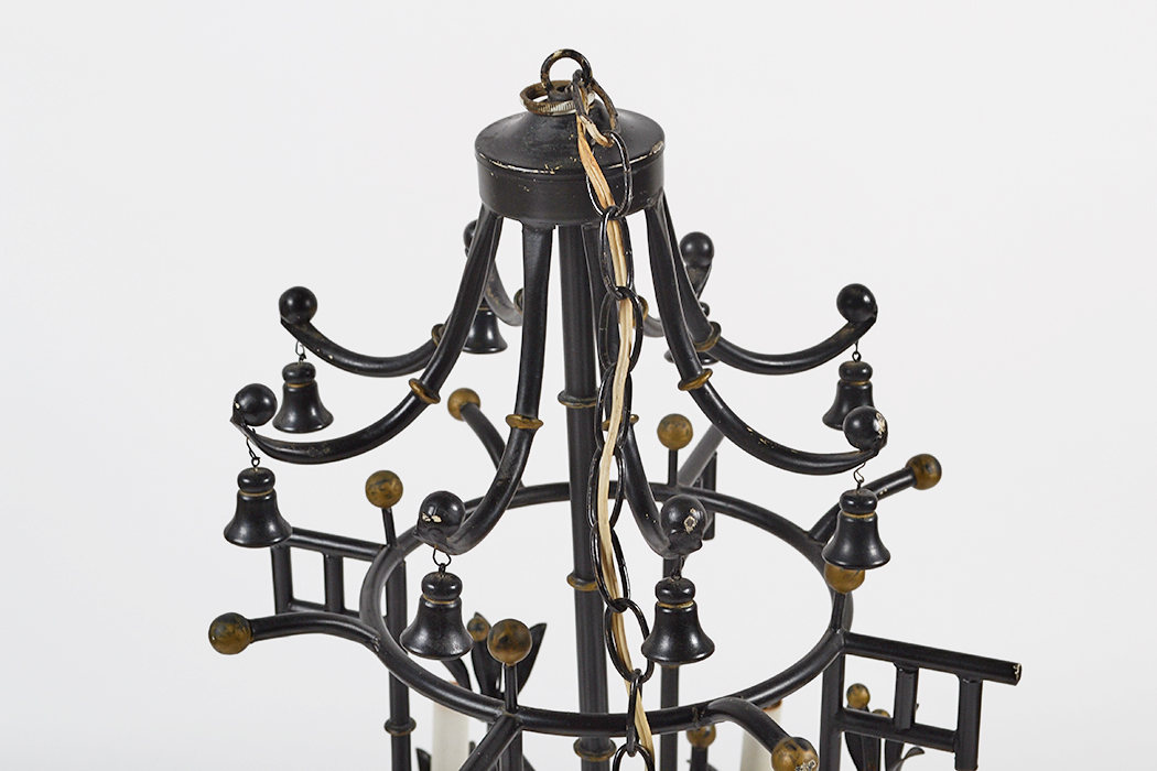 Wrought Iron Asian Style Chandelier