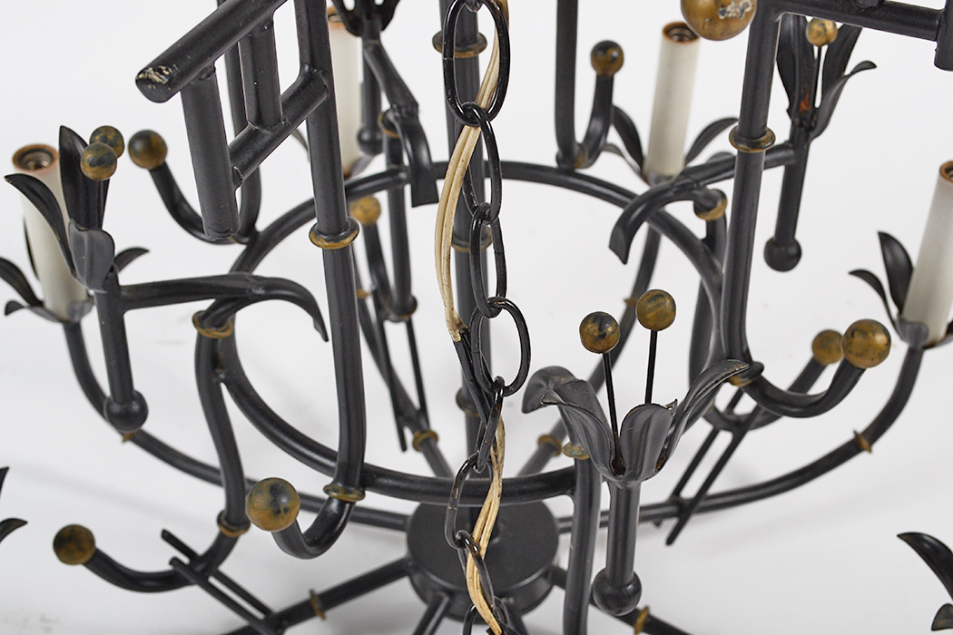 Wrought Iron Asian Style Chandelier