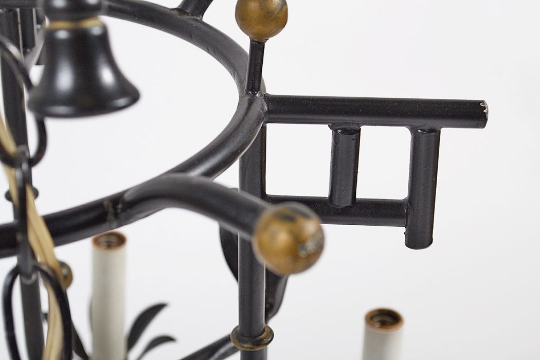 Wrought Iron Asian Style Chandelier