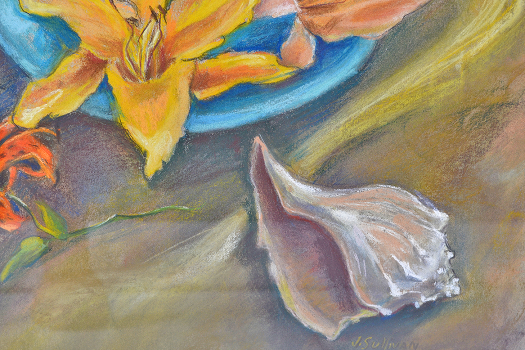 Joanne Sullivan Floral and Beach Themed Oil Pastel