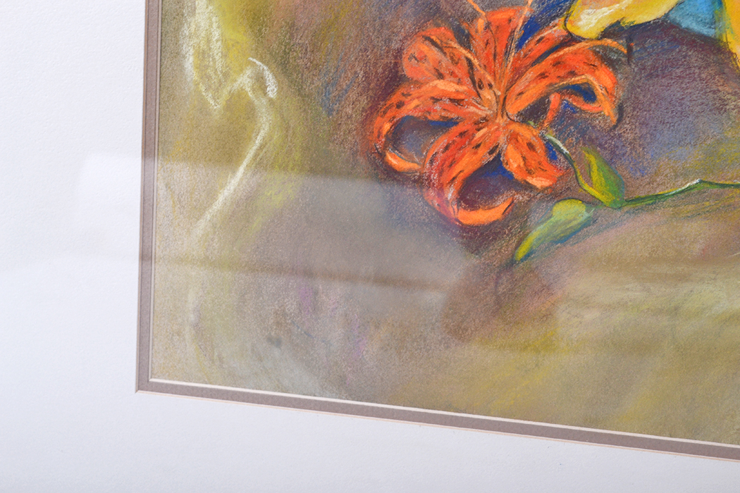 Joanne Sullivan Floral and Beach Themed Oil Pastel