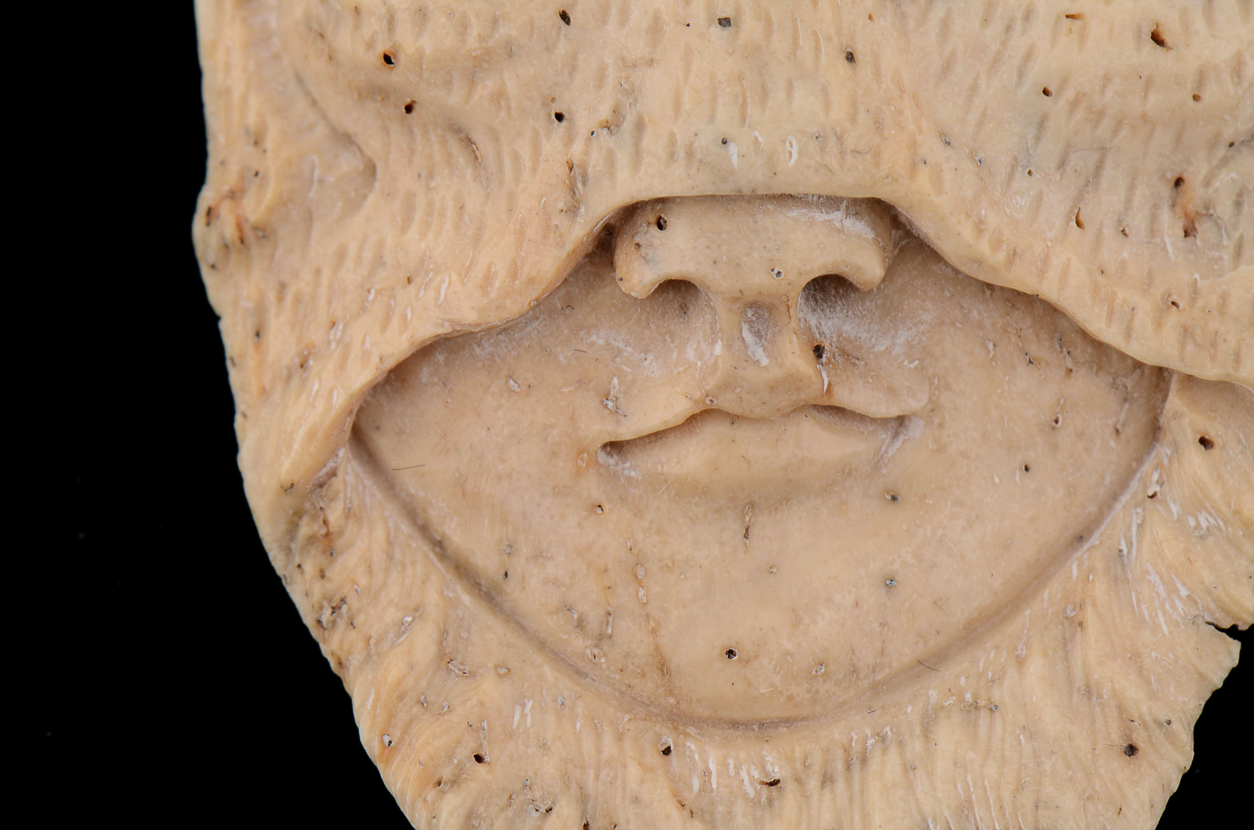 Carved Bone Wolf Mask Pendant