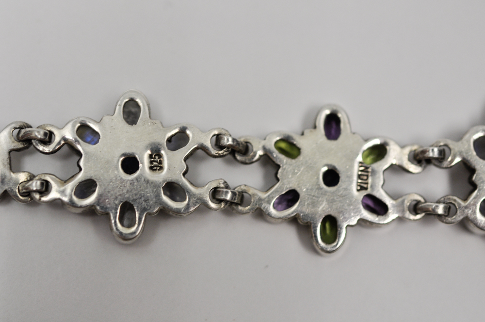 Nicky Butler Sterling Silver Bracelet with Rhinestones