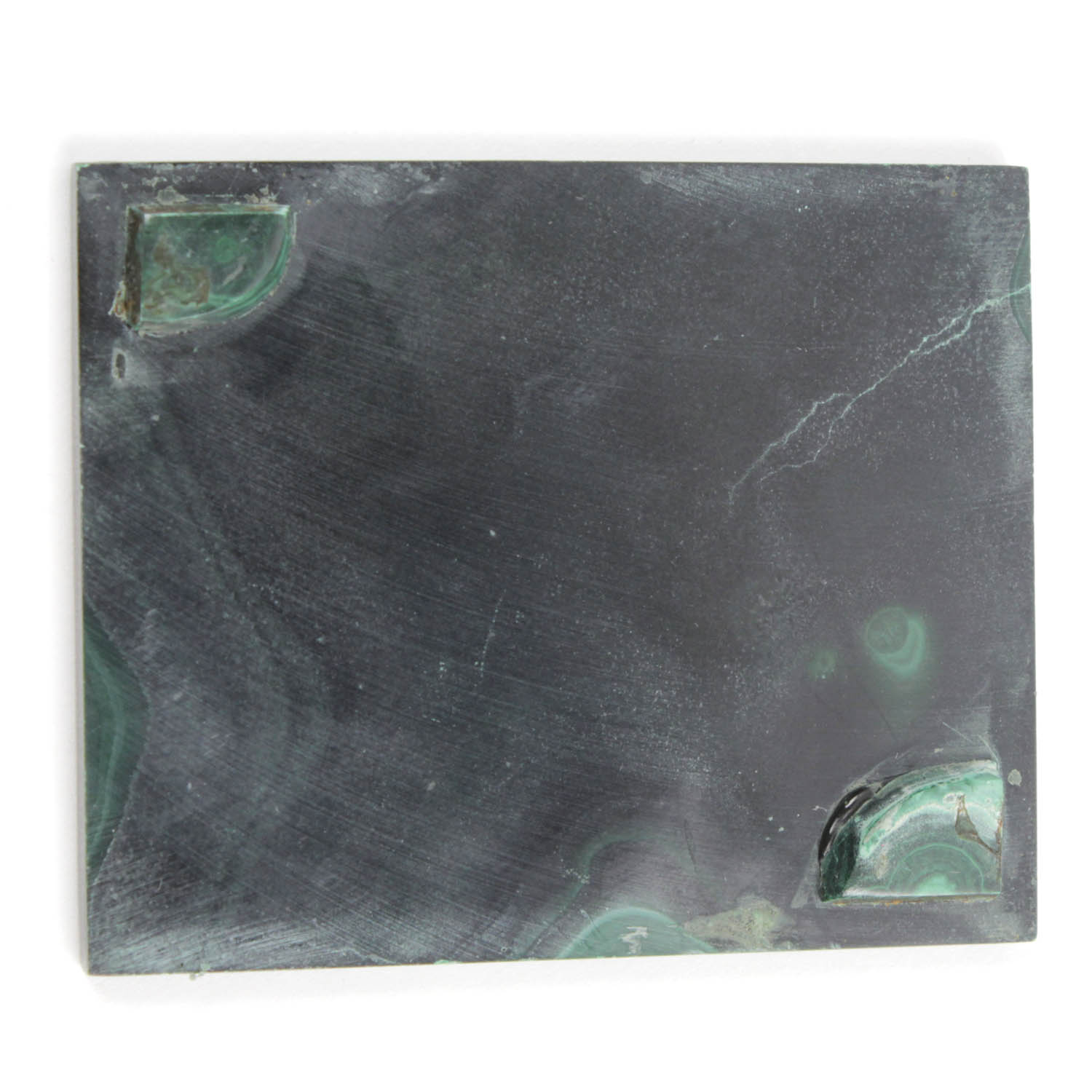 Brass Container with Agate Top and Malachite Box