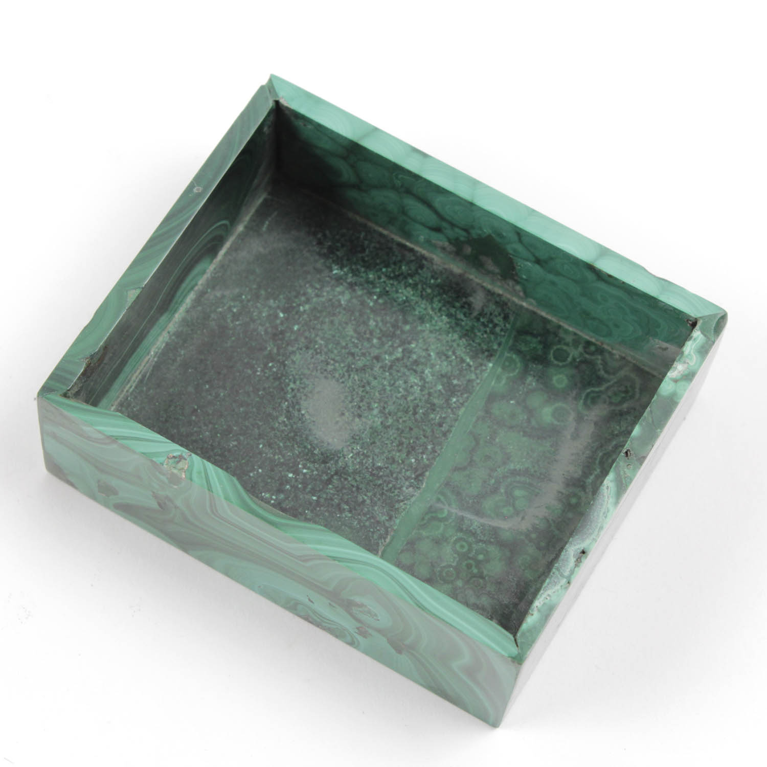 Brass Container with Agate Top and Malachite Box