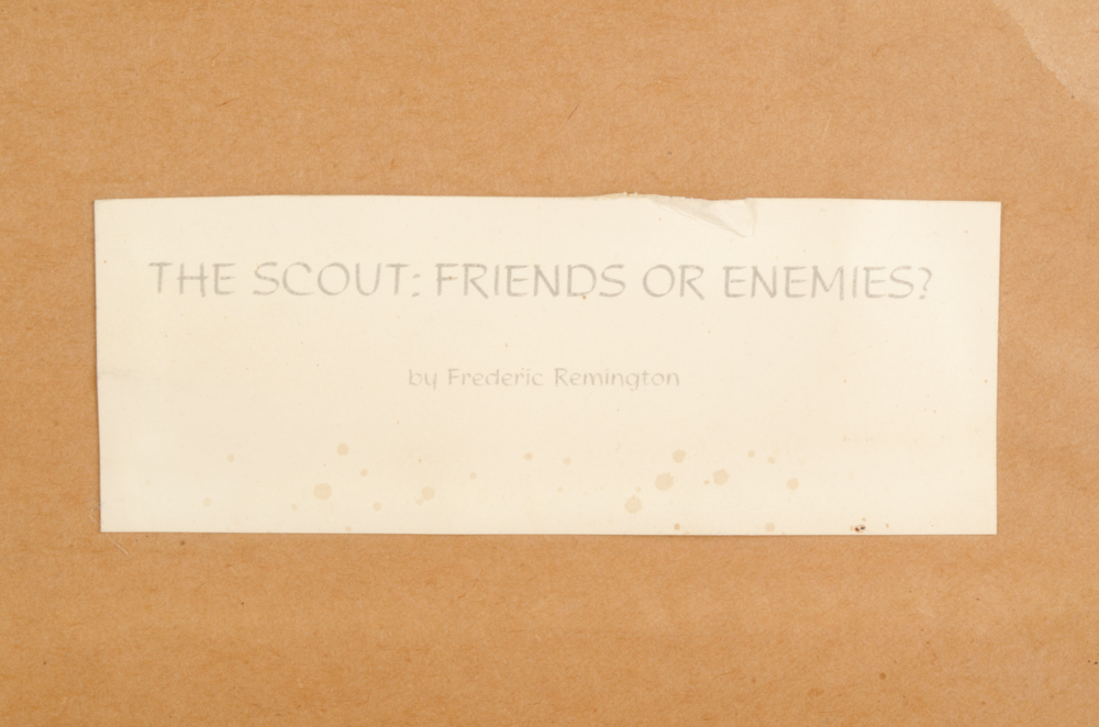 Vintage Frederick Remington Reprodution Oil on Board