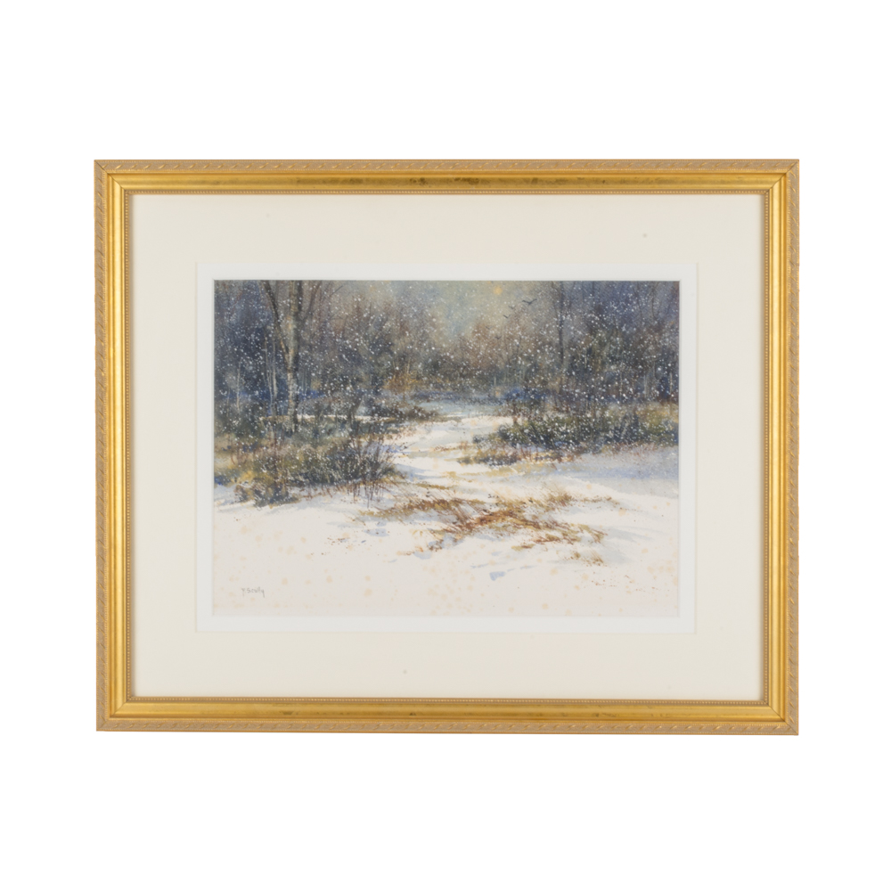 Fran Scully Original Watercolor Winter Scene