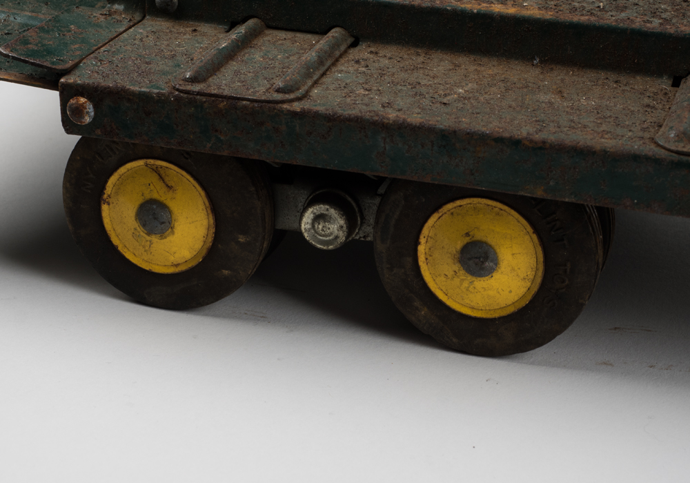 Vintage Lint Tractor Trailer Toy