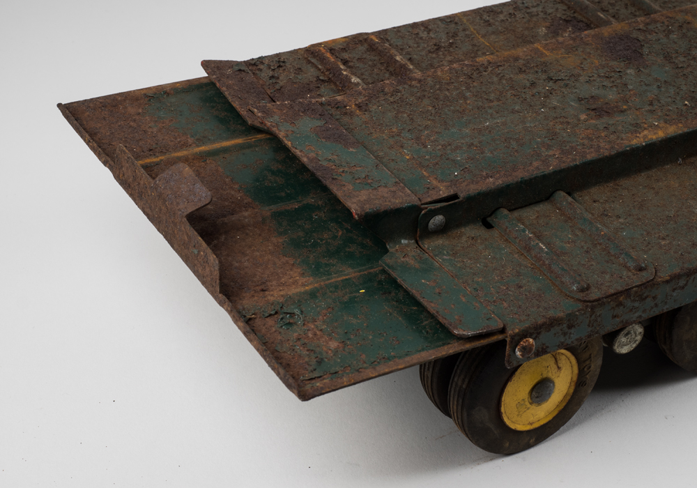 Vintage Lint Tractor Trailer Toy