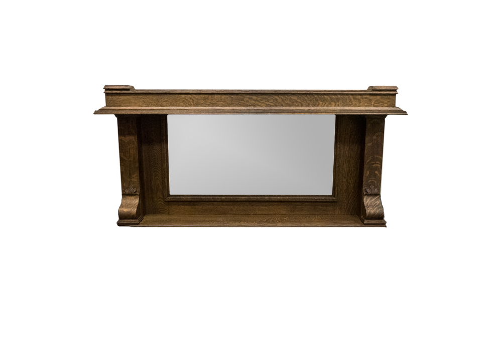 Large Oak Framed Mantle Mirror