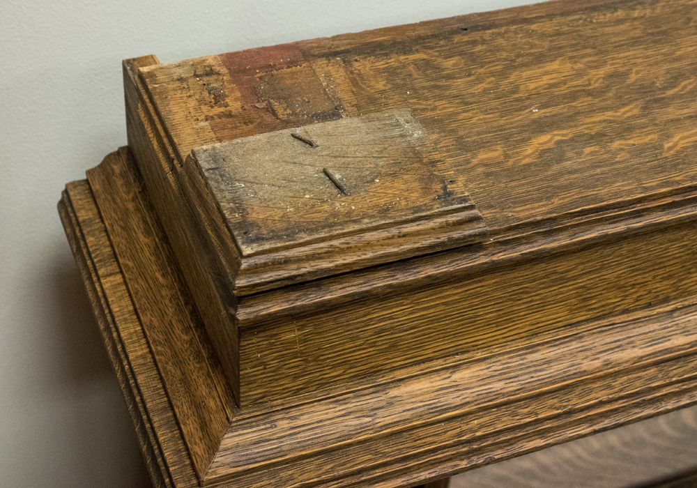 Large Oak Framed Mantle Mirror