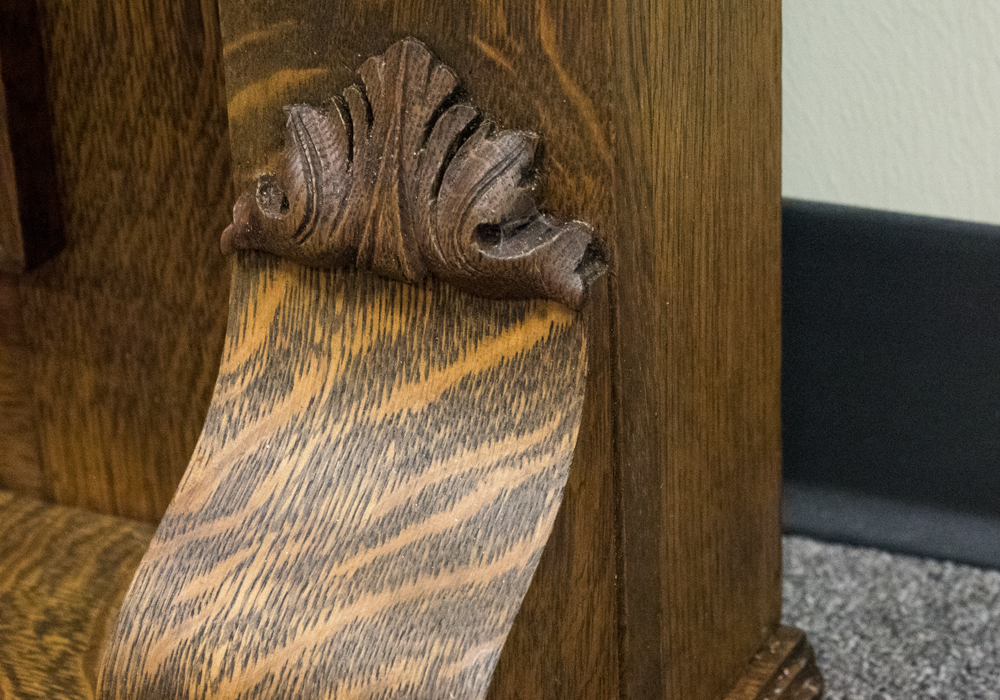 Large Oak Framed Mantle Mirror
