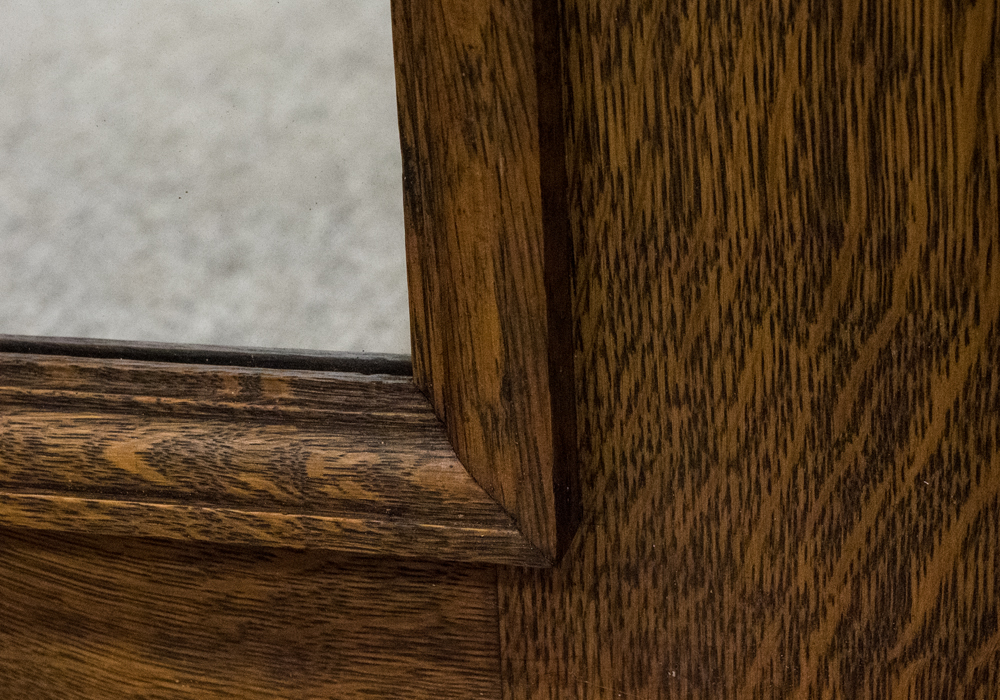 Large Oak Framed Mantle Mirror