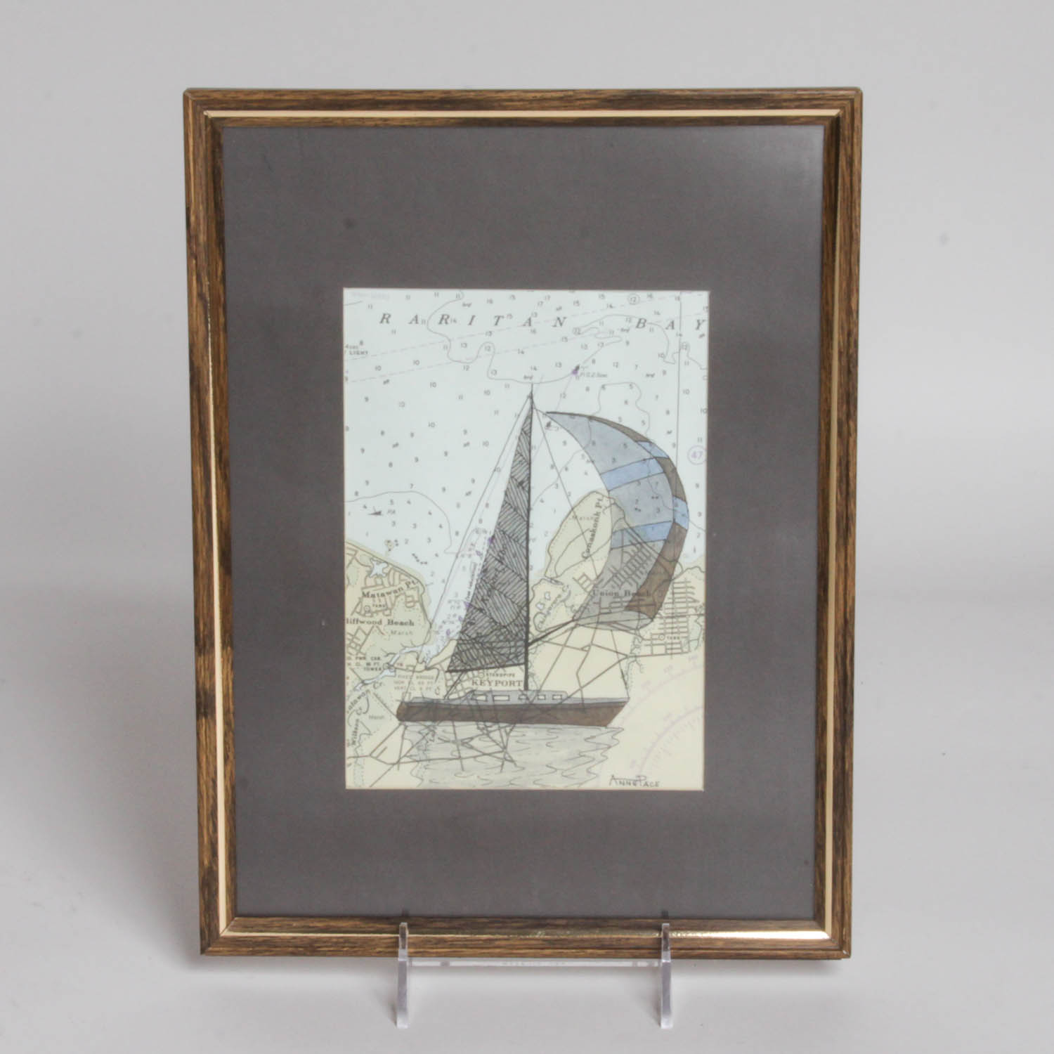 Anne Pace Original Art Map of Raritan Bay