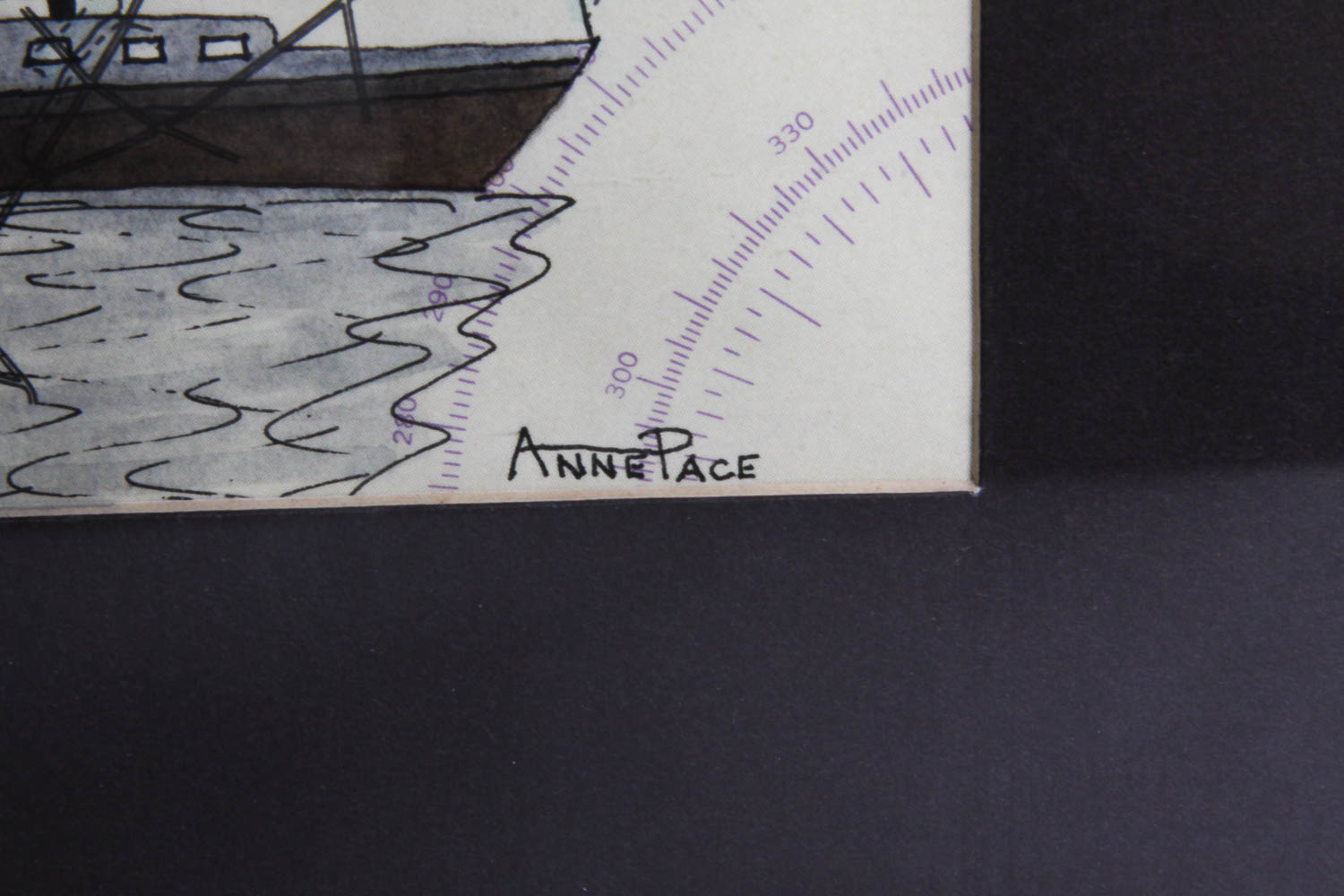 Anne Pace Original Art Map of Raritan Bay