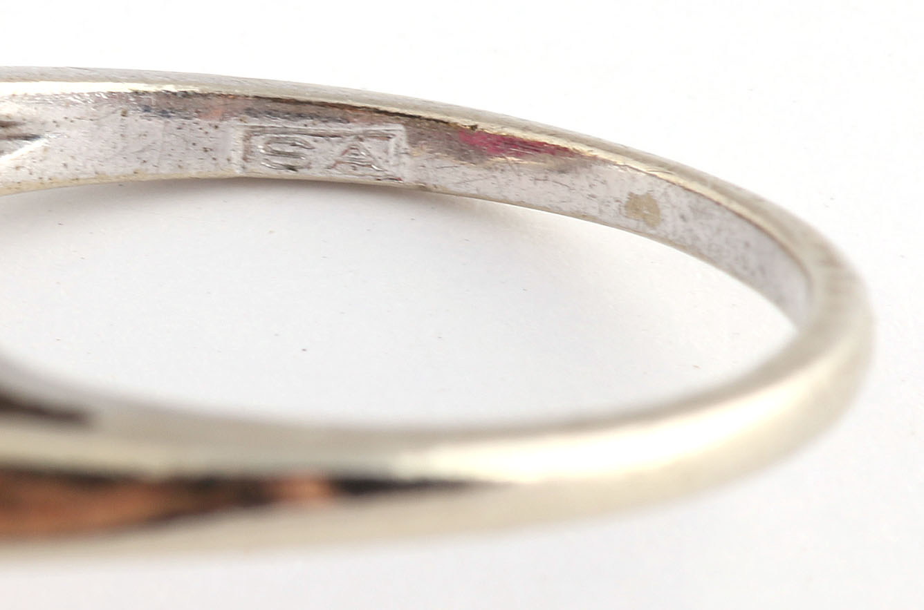 Antique 10K Rose Gold Swivel Fob, Jade Pendant and 10K White Gold Ring