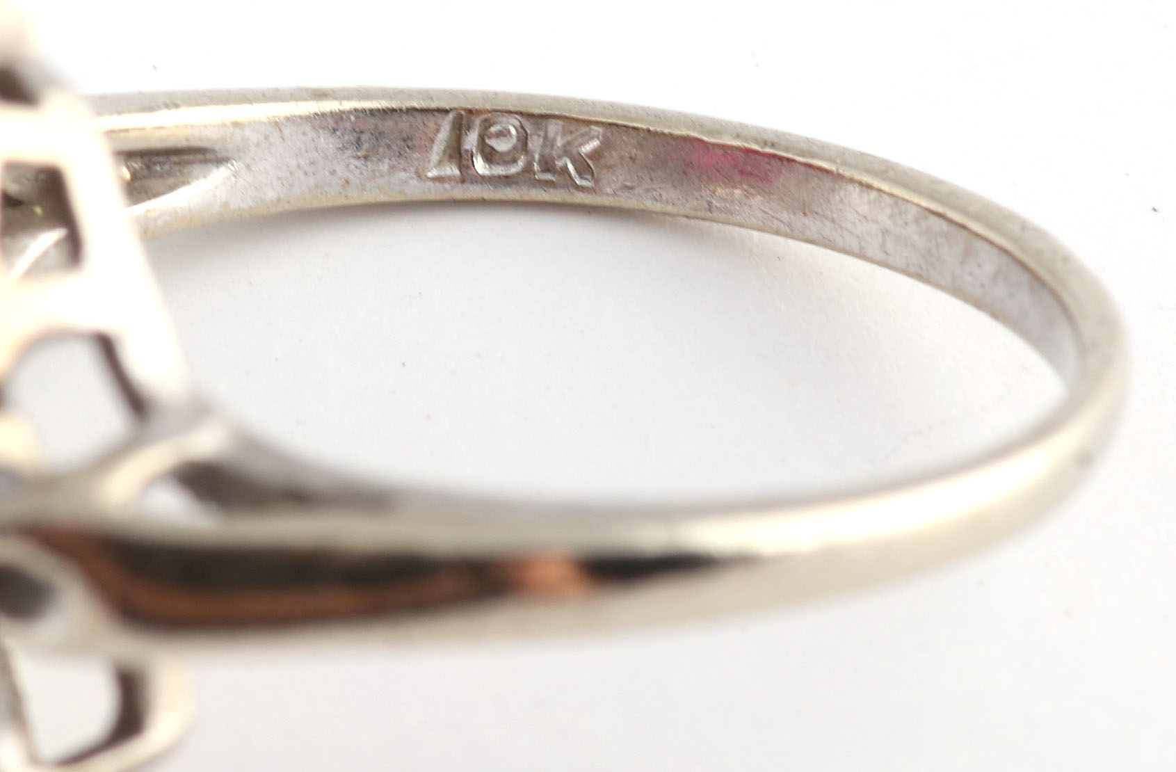 Antique 10K Rose Gold Swivel Fob, Jade Pendant and 10K White Gold Ring