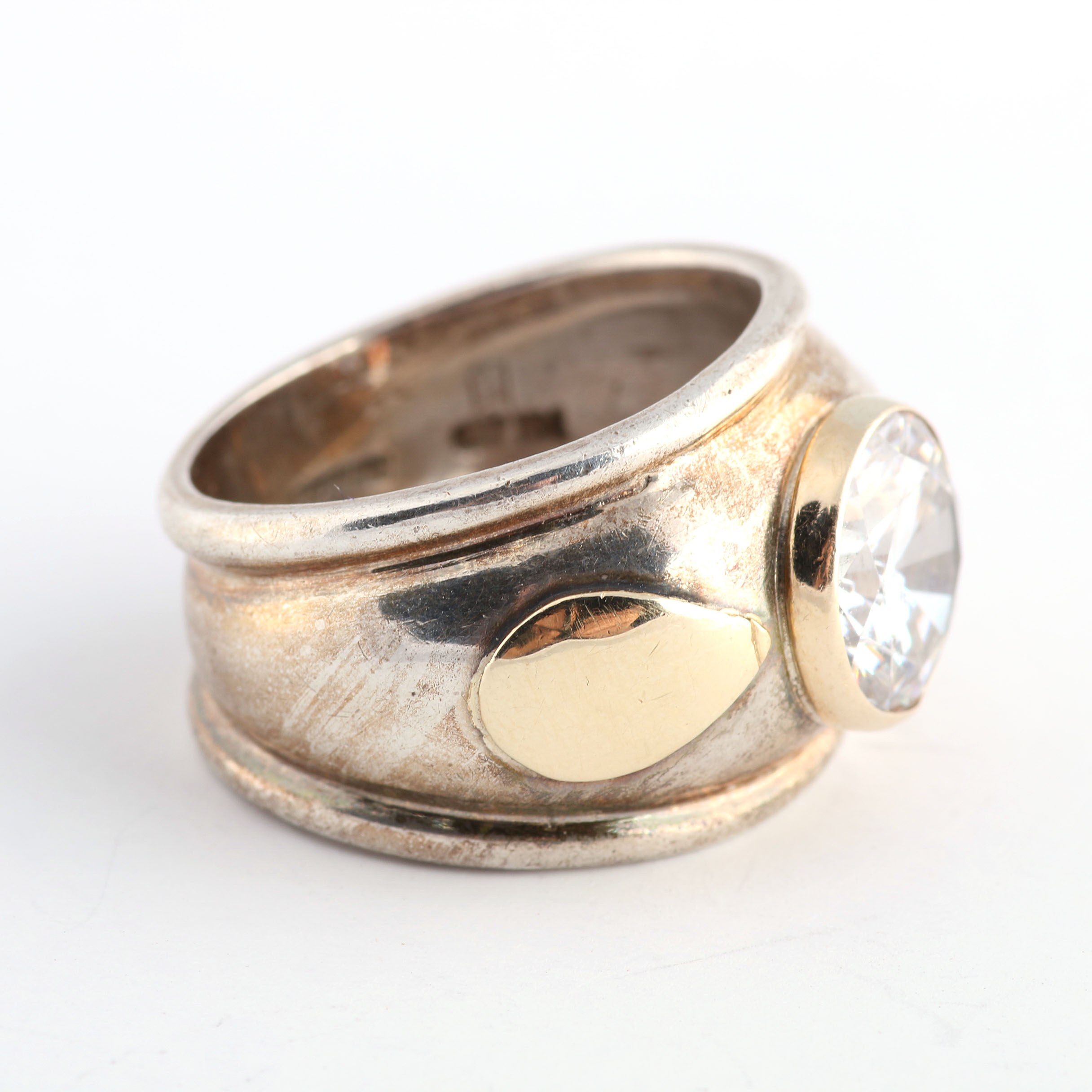 Sterling Silver Rings with Gold Accents