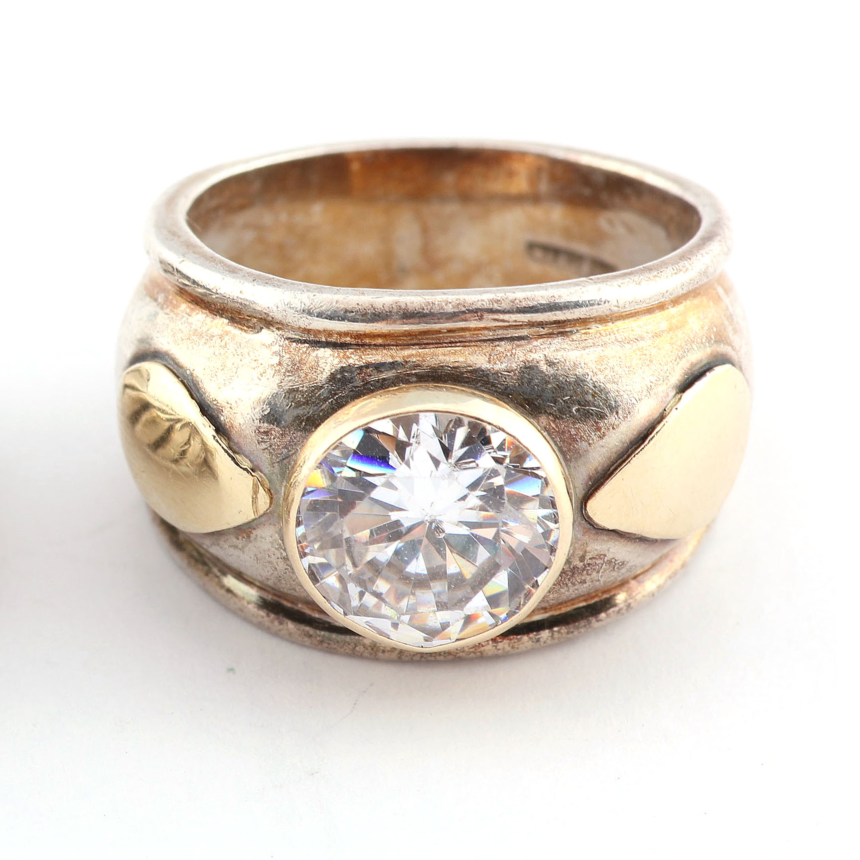 Sterling Silver Rings with Gold Accents