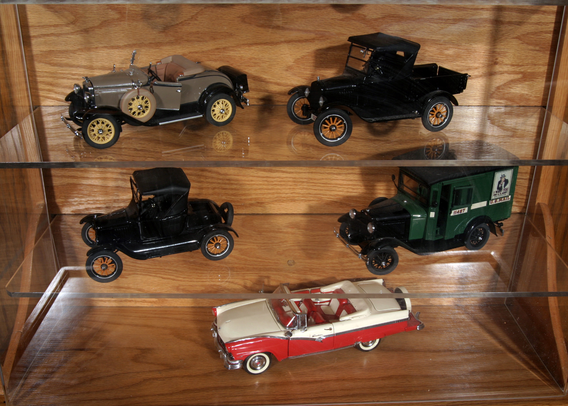 Collection of Danbury Mint Model Cars and Display Case