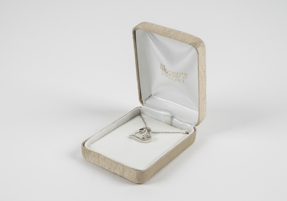 Sterling Silver and Diamond Heart Pendant Necklace