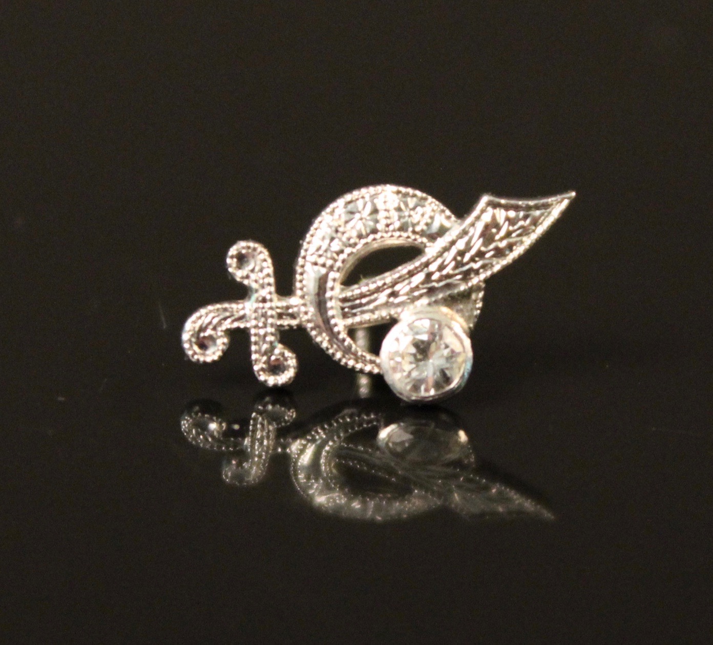 10 K White Gold Syrian Shriner Lapel Pin