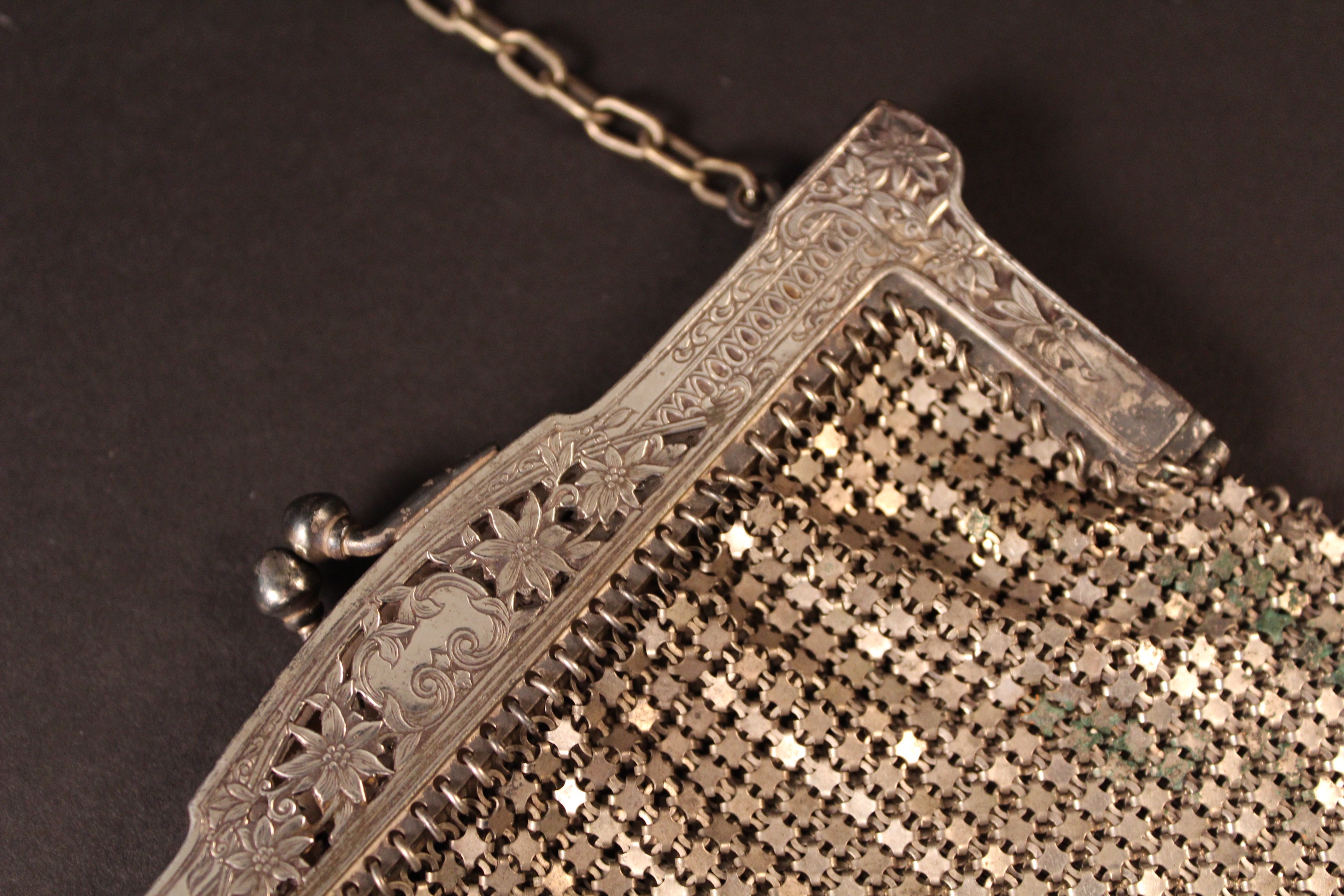 Circa 1910 Silver Plated Mesh Handbag