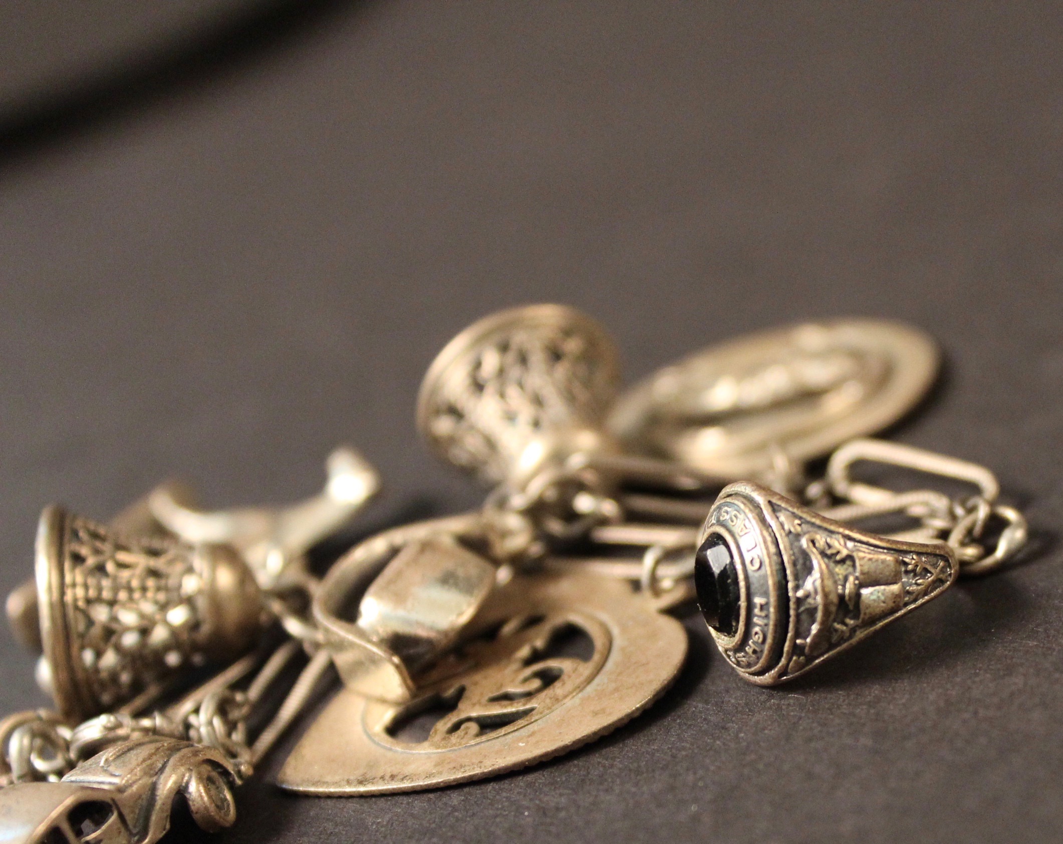 Duo of Vintage Sterling Charm Bracelets