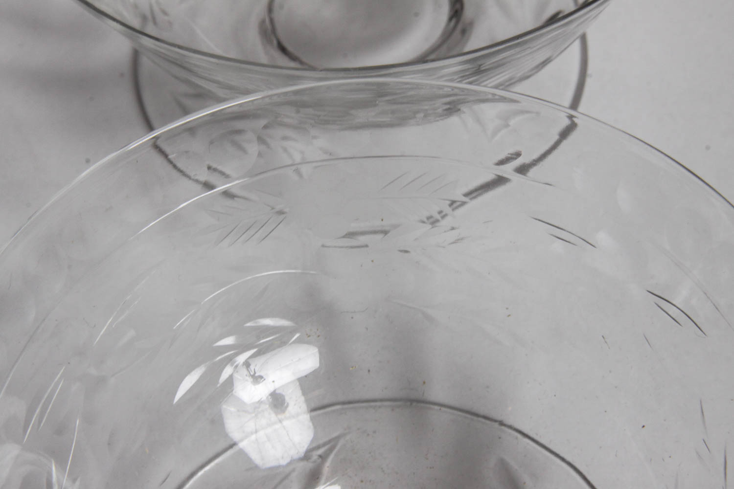 Set of Four Etched Glass Bowls