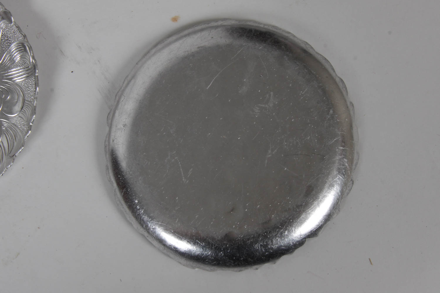 Continental Silver Company "Wild Rose" Pewter Coaster Set