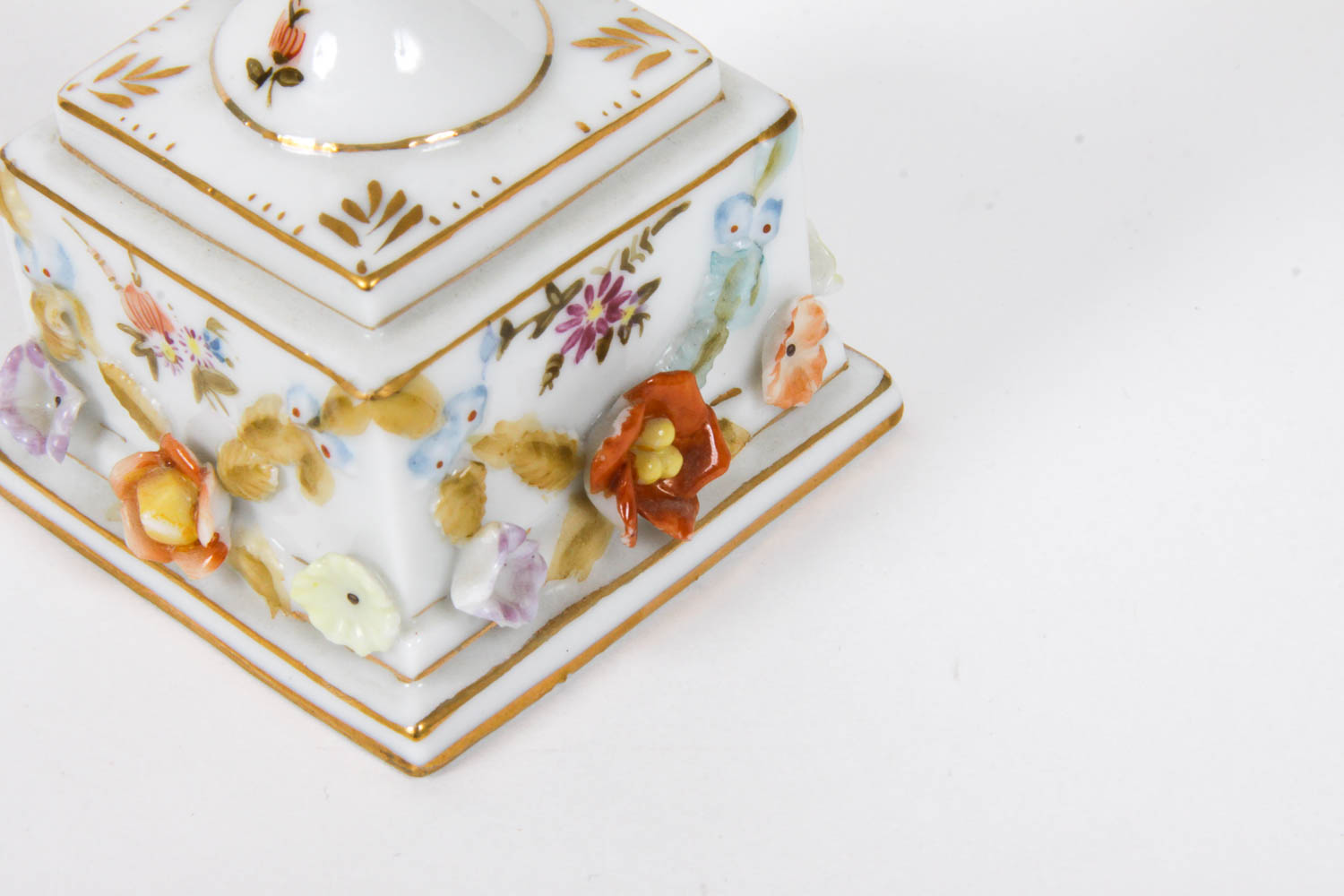 Pair of Hand-Painted Porcelain Urn Figurines