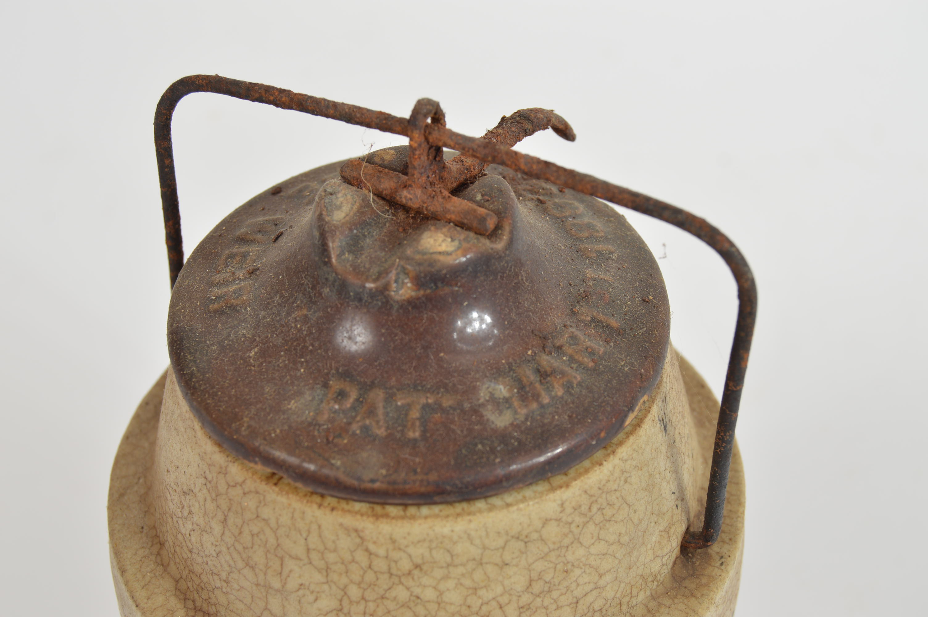 Antique 1892 "The Weir " Stoneware Jar
