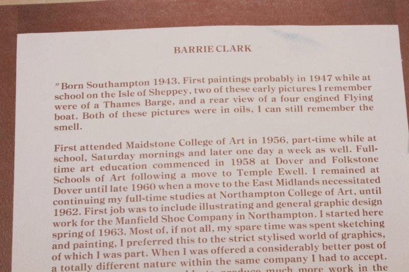 Framed Barrie A.F. Clark Offset Lithograph