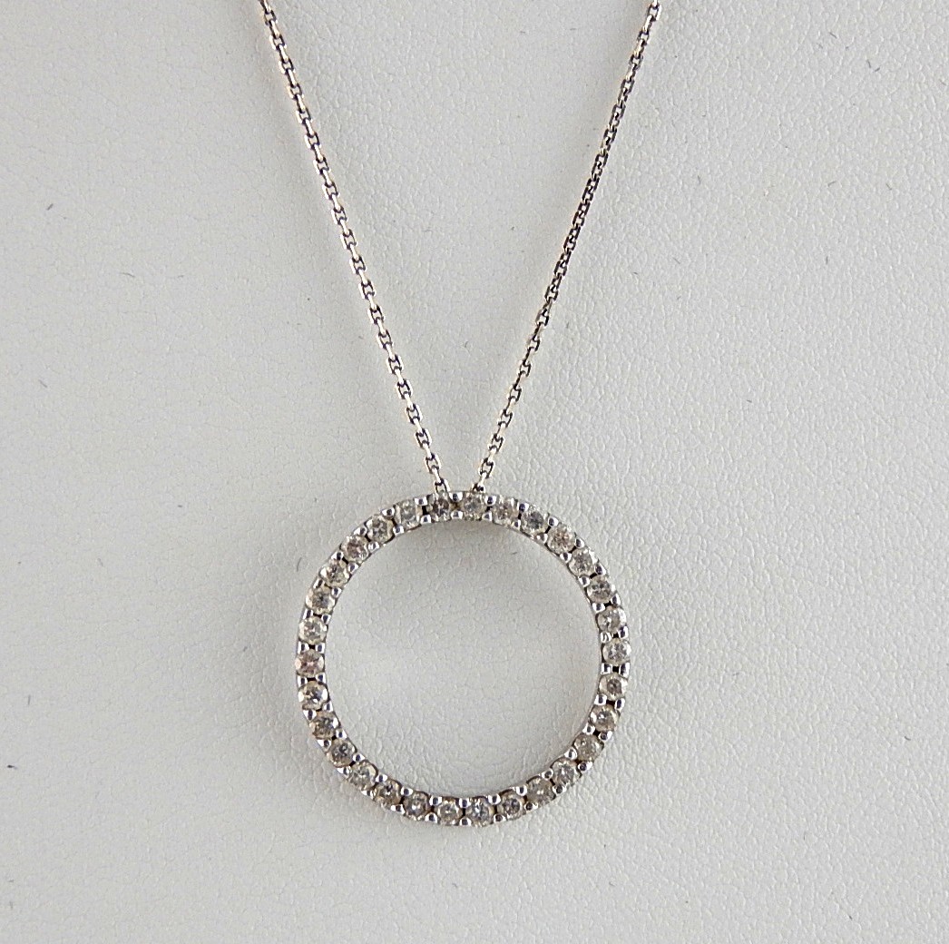14K WG Chain and Diamond Eternity Pendant