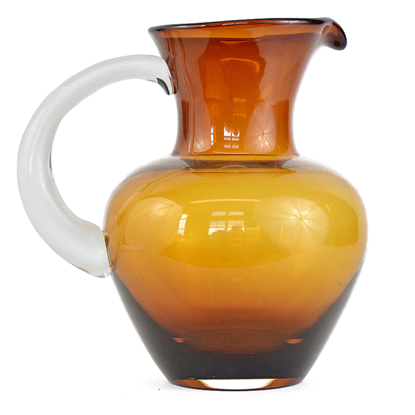 Vintage Blenko Amber Glass Pitcher