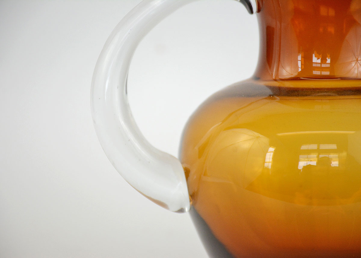 Vintage Blenko Amber Glass Pitcher