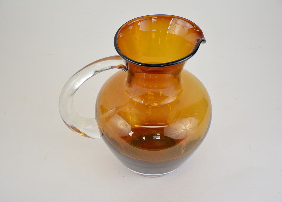 Vintage Blenko Amber Glass Pitcher