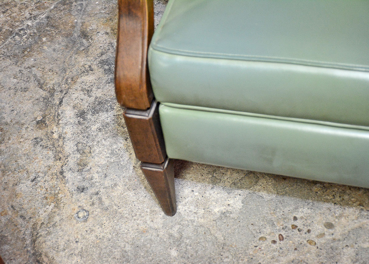 Mid Century Modern Green Vinyl Recliner