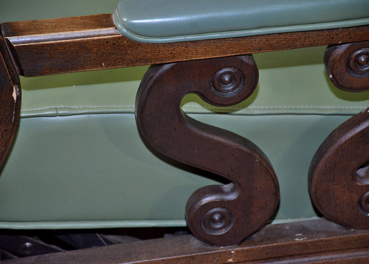 Mid Century Modern Green Vinyl Recliner