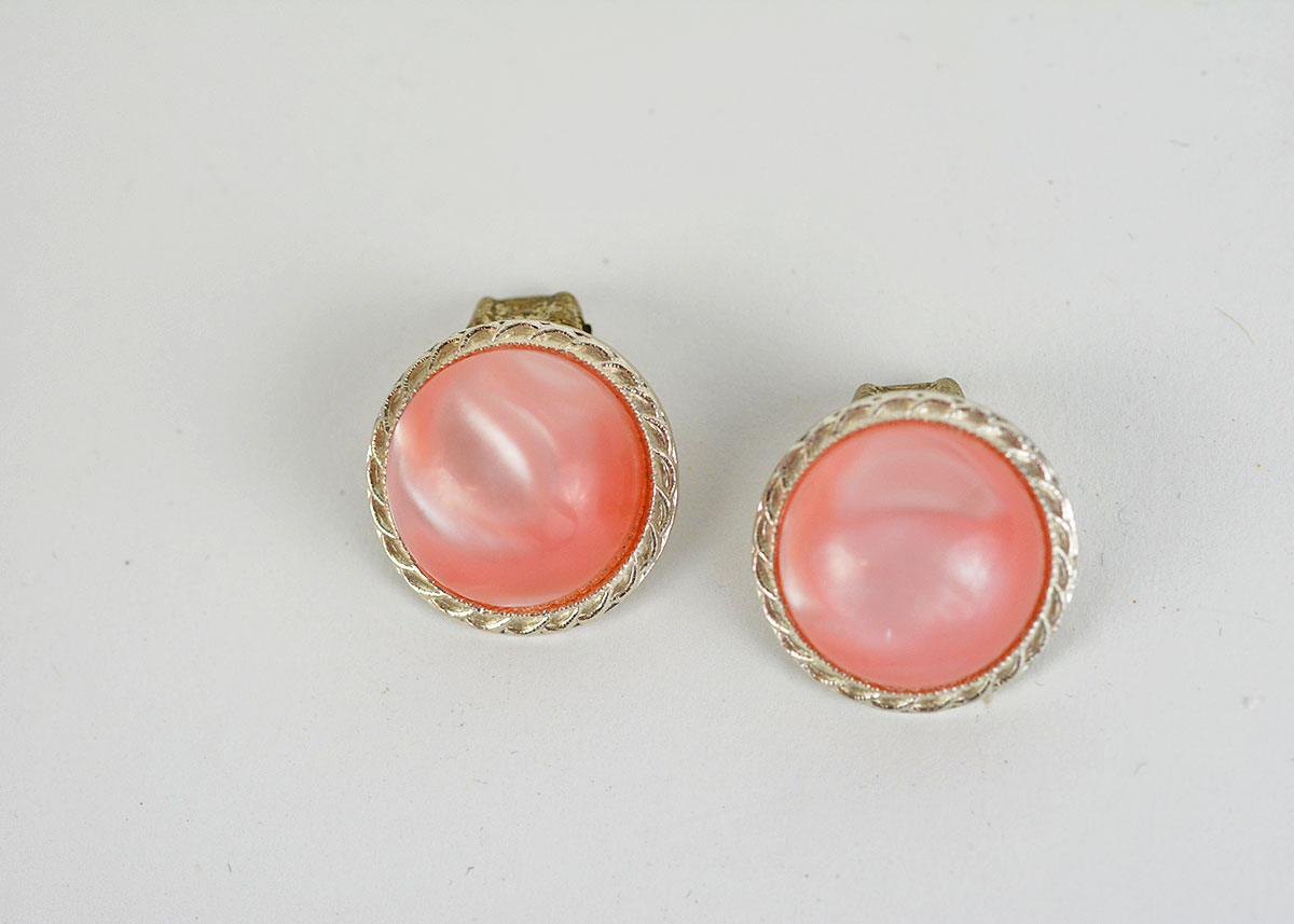 Pink Beaded Demi-Parure Set