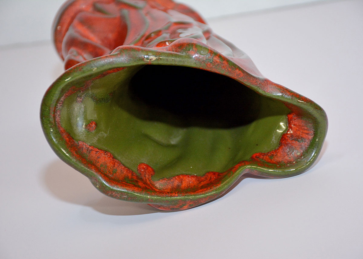 Green and Red McCoy Swan Vase