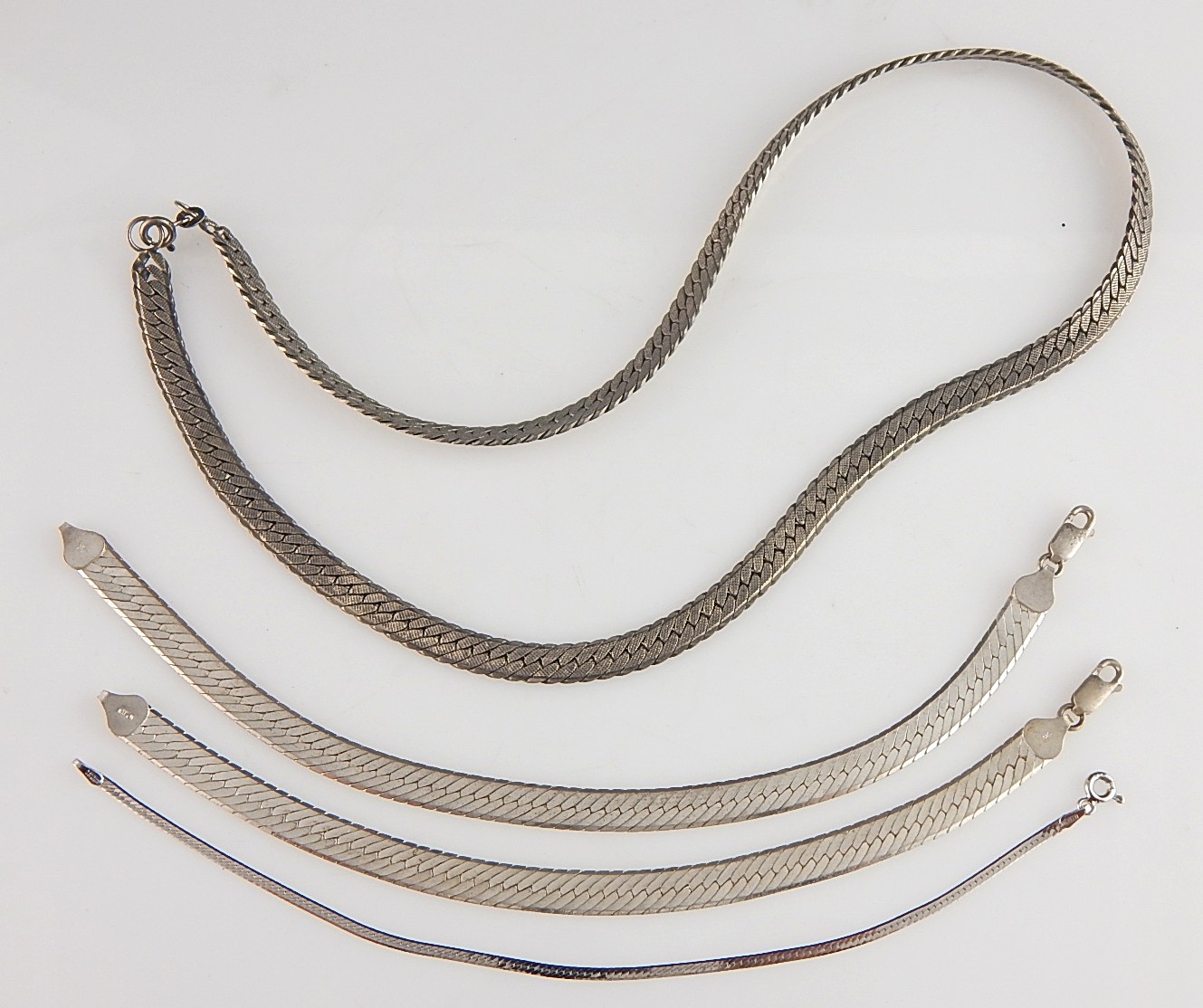 925 Sterling Silver Necklace and Bracelets